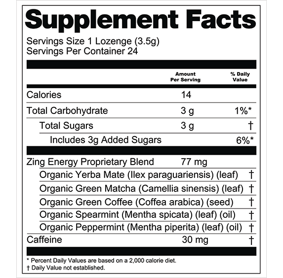 Functional Hard Candy - Zing Energy Blend