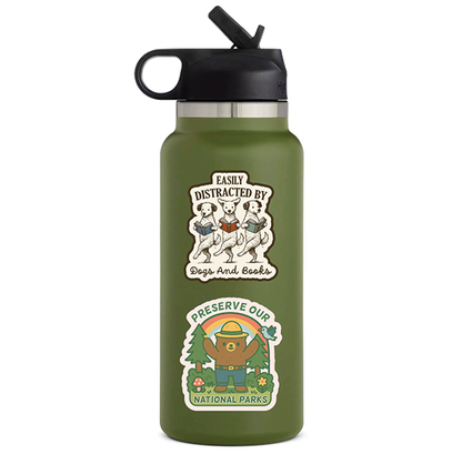 Vinyl Sticker - Easily Distracted by Dogs and Books