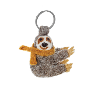 Handmade Felt Keyring - Sloth