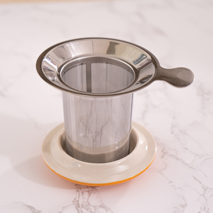 Orange Floral Mug &amp; Infuser