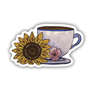 Vinyl Sticker - Mug and Sunflower