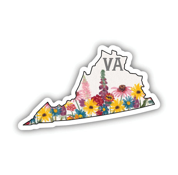 Vinyl Sticker - Virginia (Painterly Flowers)