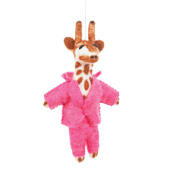 Handmade Felt Ornament - Gregory Giraffe