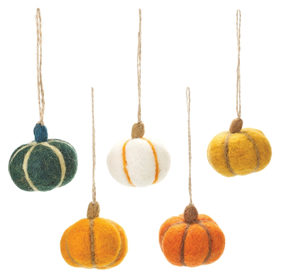 Handmade Felt Ornament - Pumpkins