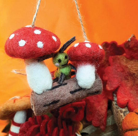 Handmade Felt Ornament - Woodland Caterpillar