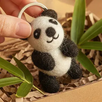 Handmade Felt Keyring - Panda