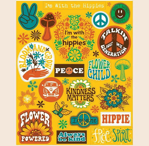 Vinyl Sticker Sheet - I'm with the Hippies