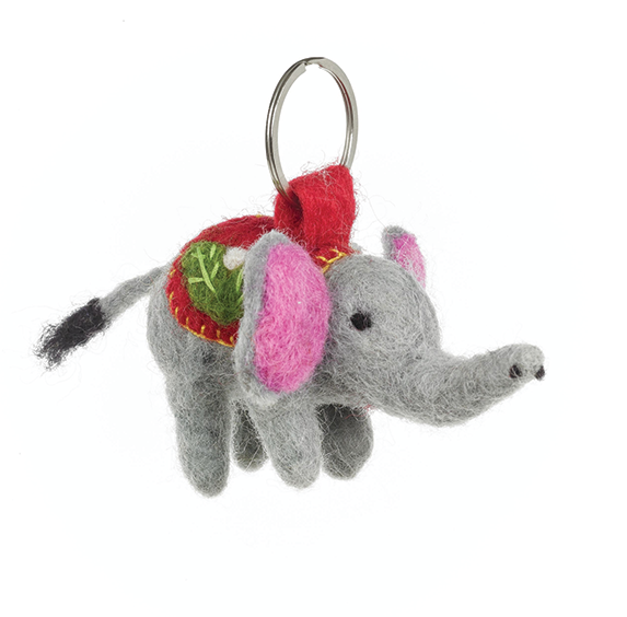 Handmade Felt Keyring - Elsie Elephant