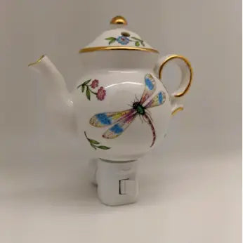 Porcelain Dragonfly Teapot Nightlight