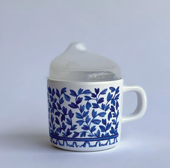 Sippy Cup - Blue and White Flowers