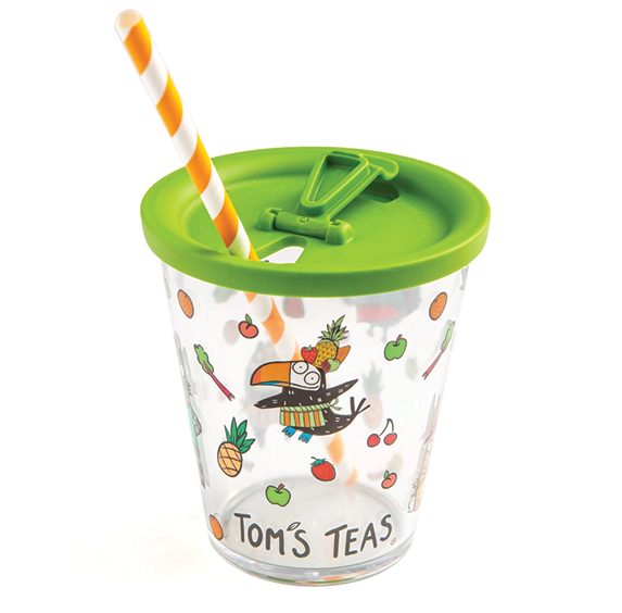 Tom's Tea Eco-Friendly Cup - Clear & Green