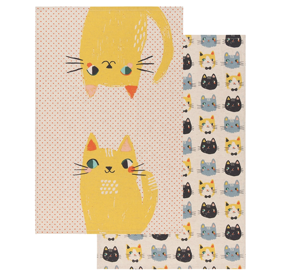 Tea Towel (set of 2) - Meow Meow