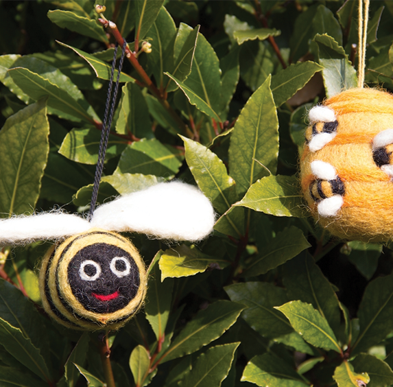 Handmade Felt Keyring - Beehive