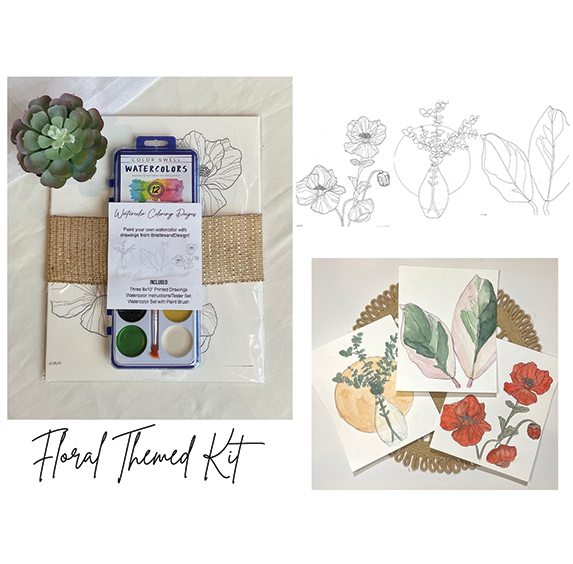 BristlesandDesign Watercolor Kit - Floral