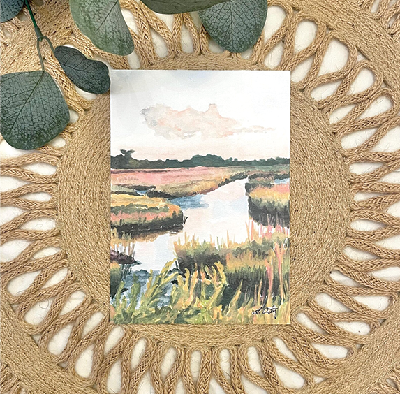 BristlesandDesign Art Print - “Sunset Marsh&quot;