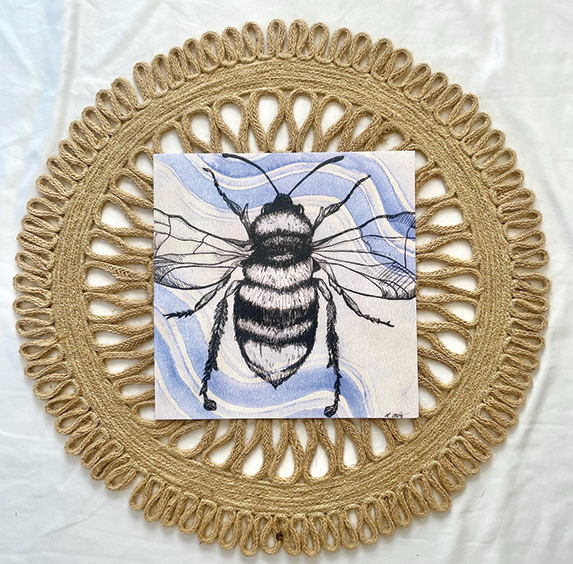 BristlesandDesign Art Print - &quot;Blue Bee&quot;