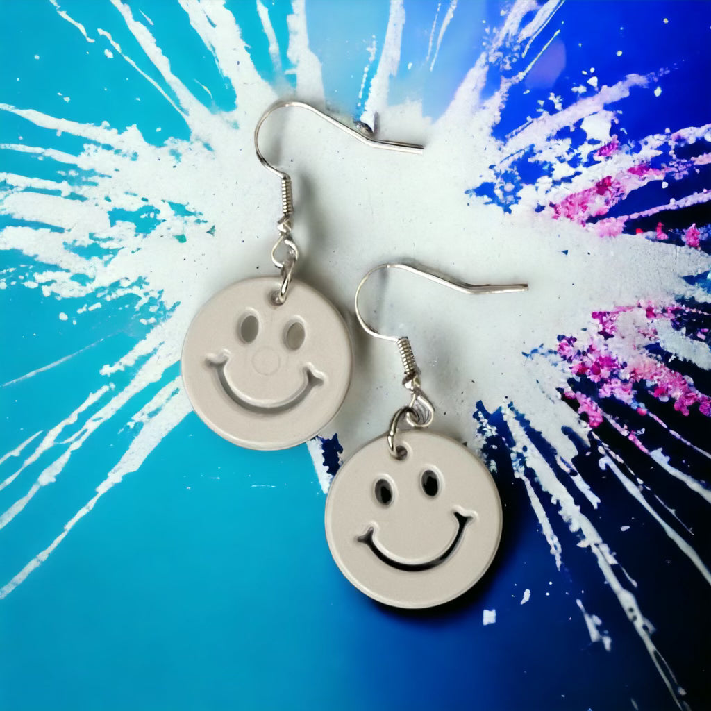 Steamed Stardust Earrings - Smile, it Looks Beautiful on You (White)