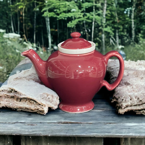 Vintage Teapot - Burgundy with Infuser (McCormick c.1938)
