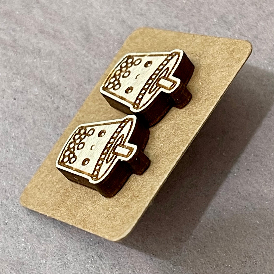 Wood Earrings - Boba Tea