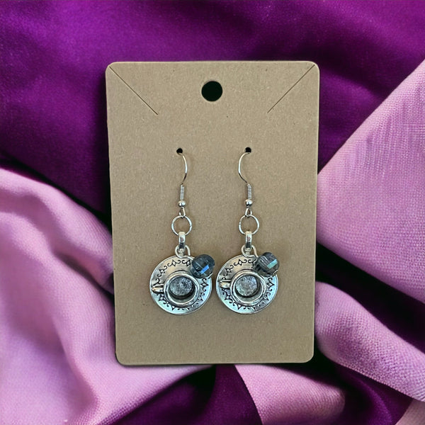 Steamed Stardust Earrings - Silver Teacups