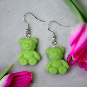 Steamed Stardust Earrings - Teddy bEARrings (Green)