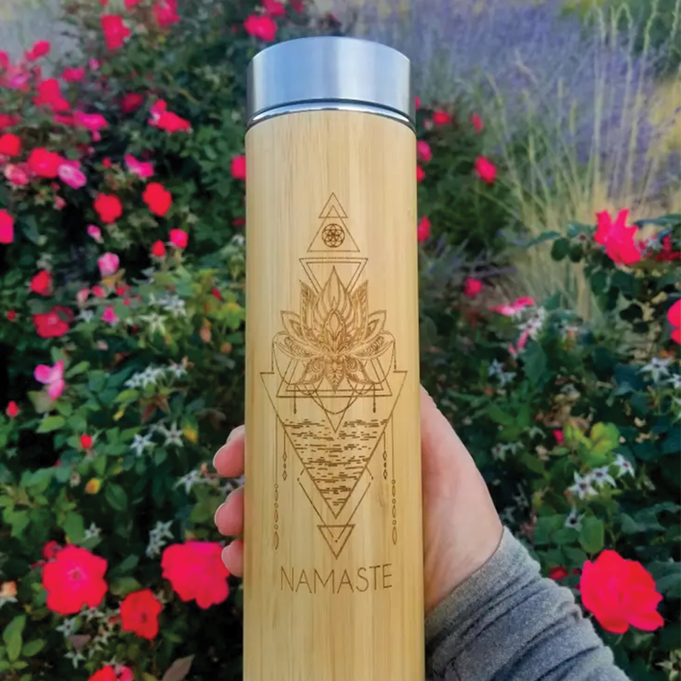 Bamboo Water Bottle - Namaste (16.9 oz)