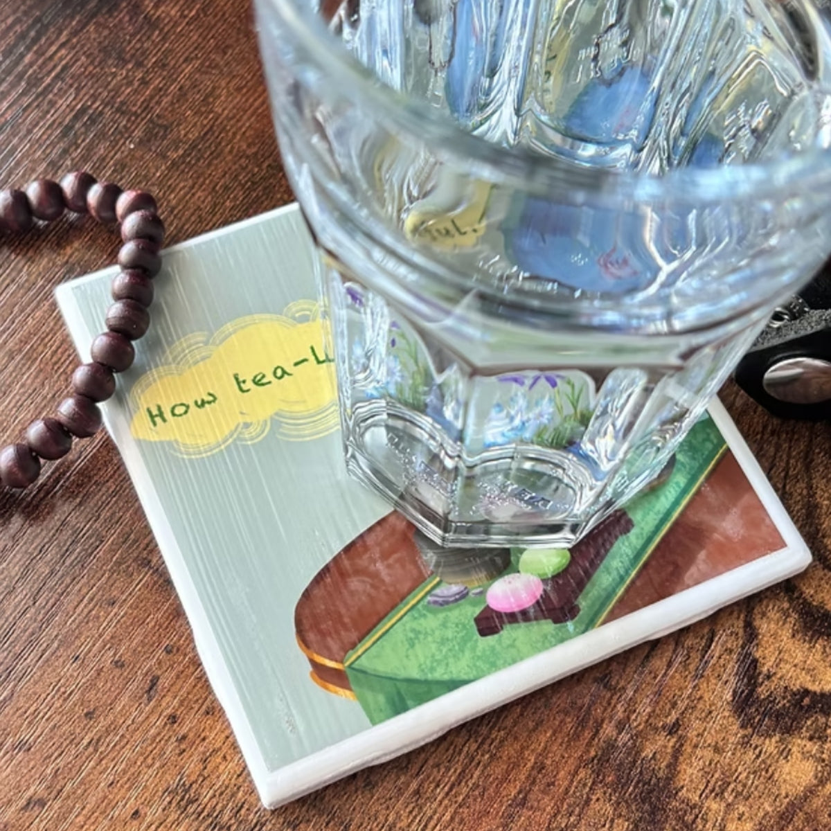 How Green Tea-lightful Tile Coaster