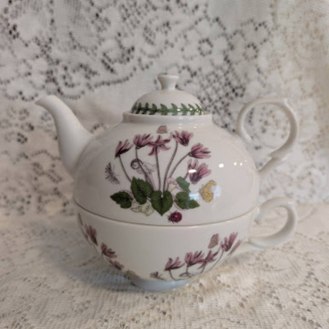 Vintage Portmeirion "Botanic Garden" Tea-for-One Set – Cyclamen