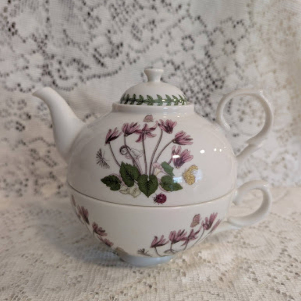 Vintage Portmeirion "Botanic Garden" Tea-for-One Set – Cyclamen