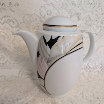 Vintage Edelstein Bavaria German Porcelain Teapot – Abstract Floral Design