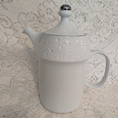 Vintage Kaiser Porzellan Germany Embossed White Porcelain Teapot