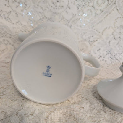 Vintage Kaiser Porzellan Germany Embossed White Porcelain Teapot