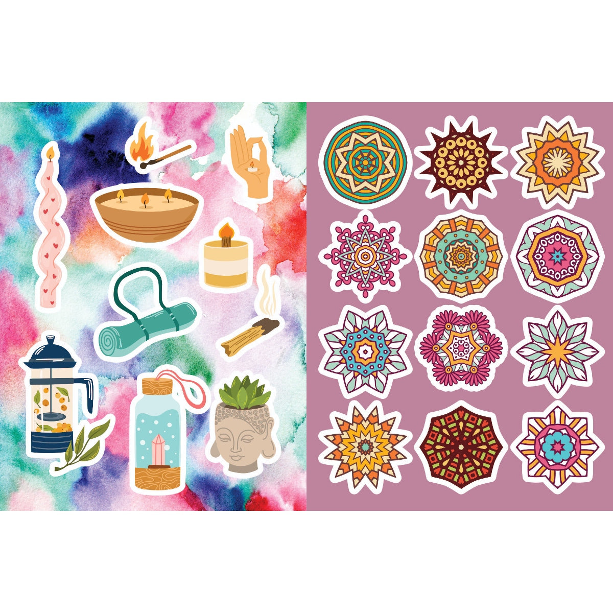 Calming, Medatative &amp; Mindful Coloring Sticker &amp; Activity Book