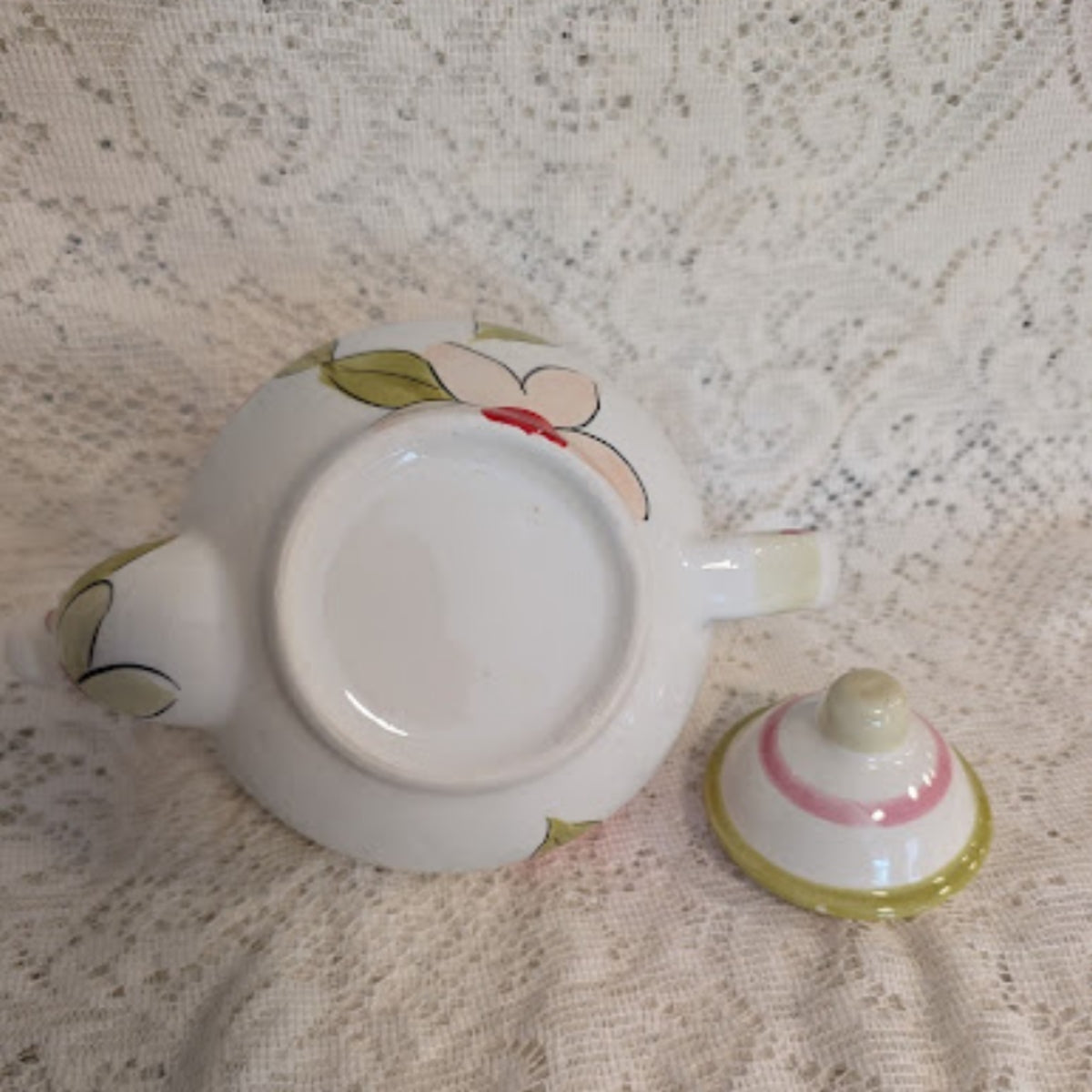 Vintage Hand-Painted Floral Ceramic Teapot
