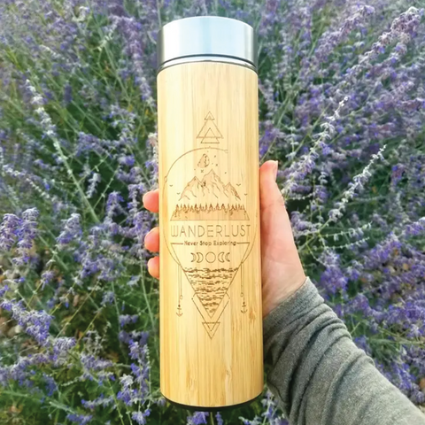 Bamboo Water Bottle - Wanderlust (16.9 oz)