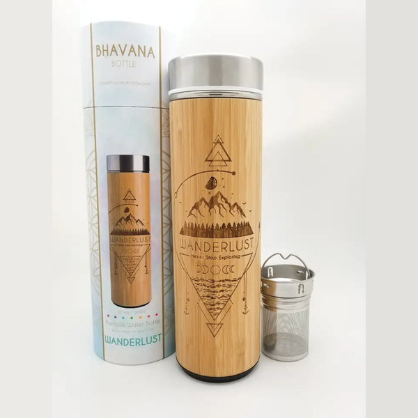 Bamboo Water Bottle - Wanderlust (16.9 oz)