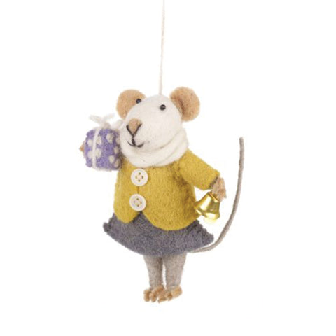 Handmade Felt Ornament - Agnes Mouse