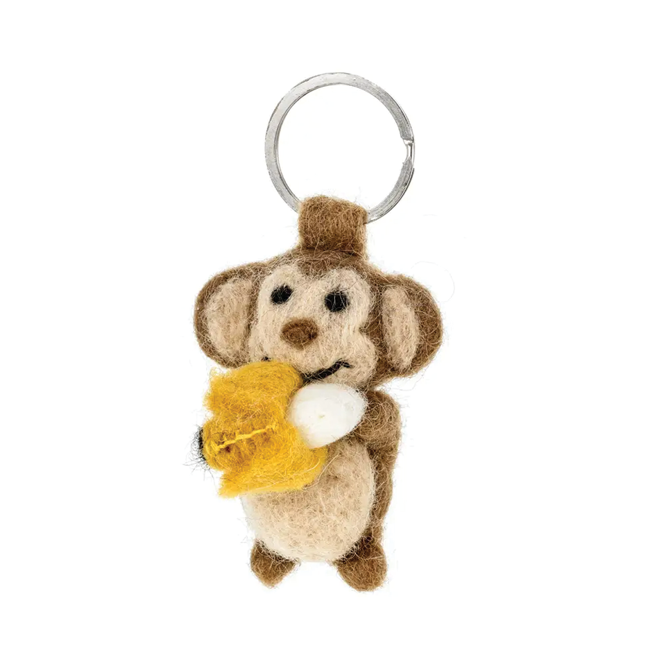 Handmade Felt Keyring - Cheeky Monkey