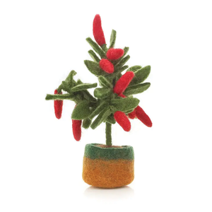 Handmade Felt Miniature Plant - Chili Plant