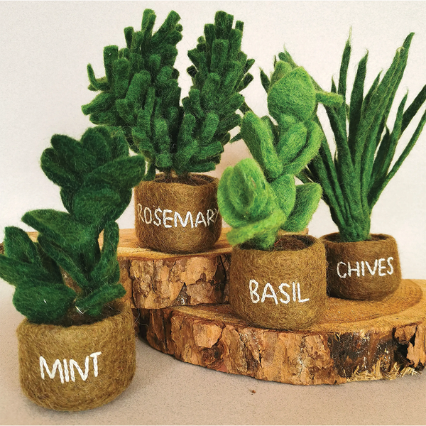 Handmade Felt Miniature Herb -  Chives