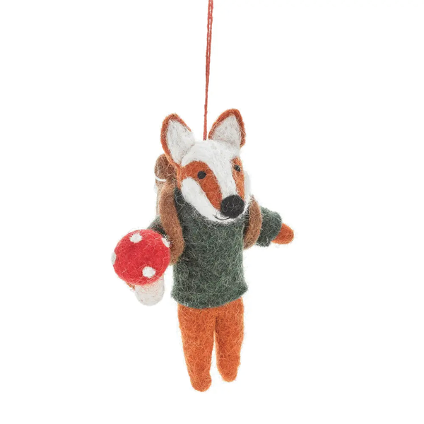 Handmade Felt Ornament - Frankie Foraging Fox