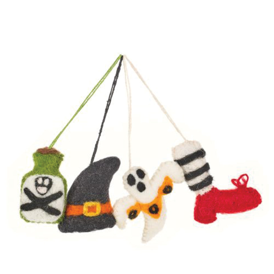 Handmade Felt Ornament - Halloween Tricks