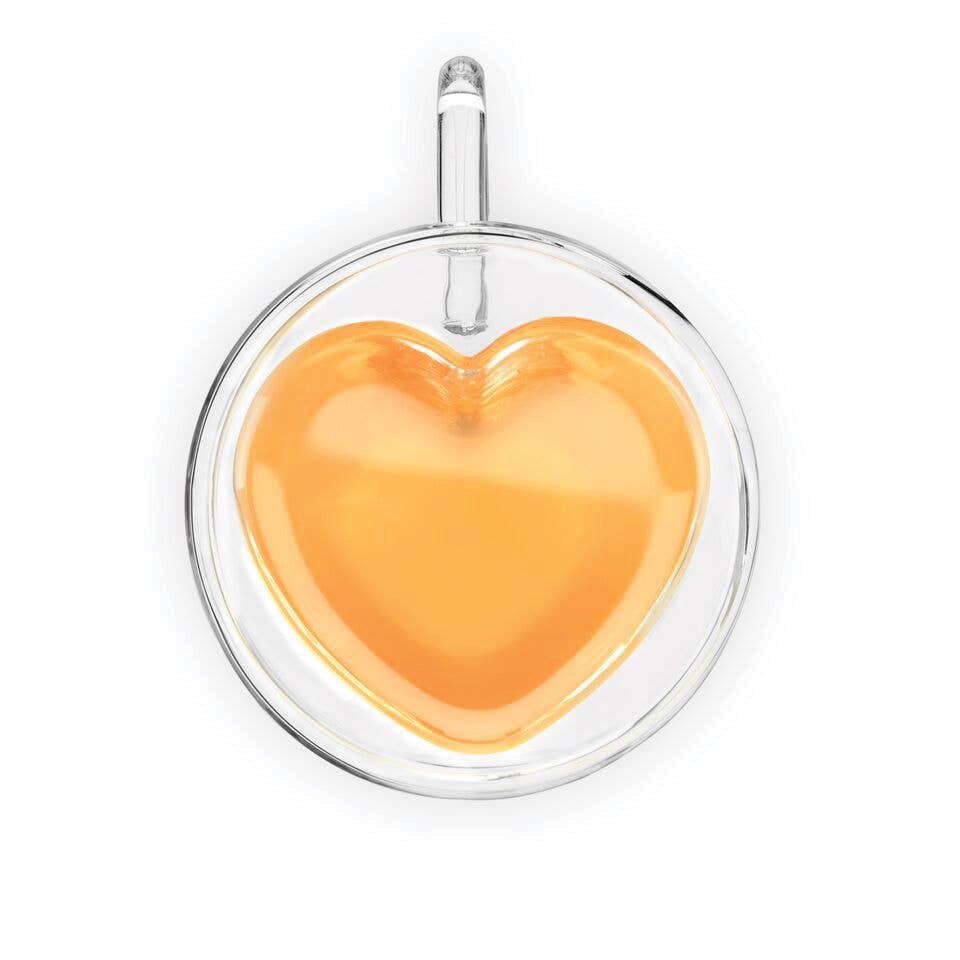 Heart Double Walled Glass Mug