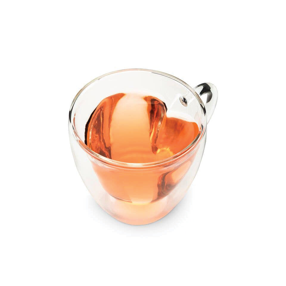 Heart Double Walled Glass Mug