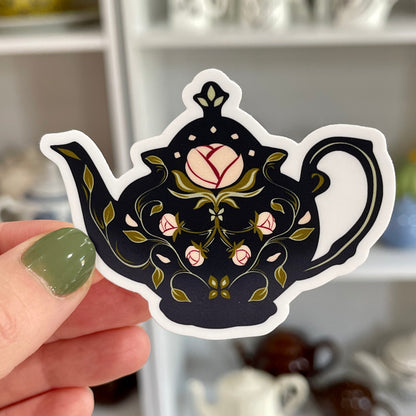 Vinyl Sticker - Folk Art Teapot