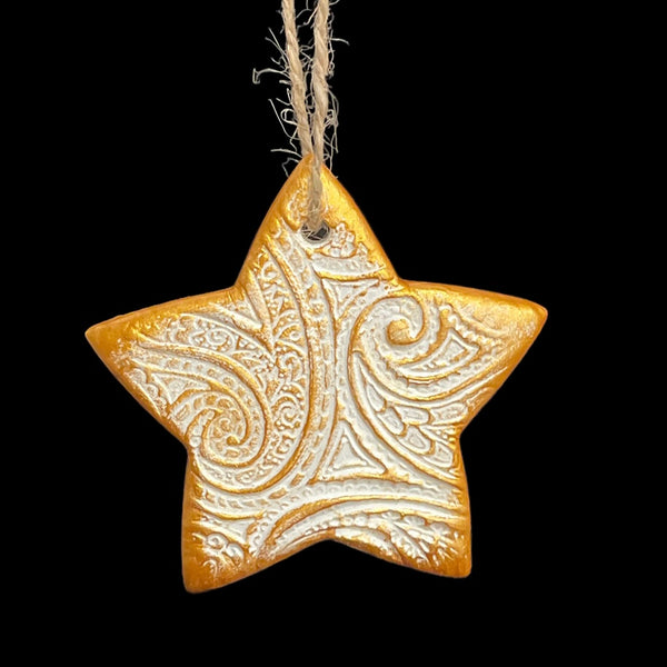 Embossed Clay Ornament - Star