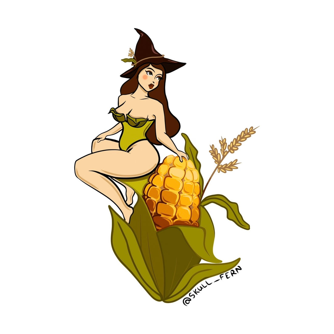 Vinyl Sticker - Corn Witch