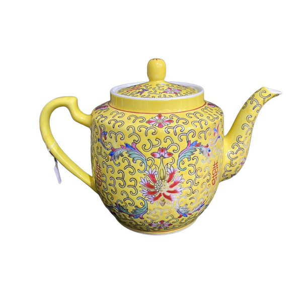 Vintage Teapot & Platter Set - Longevity (Mun Shou)