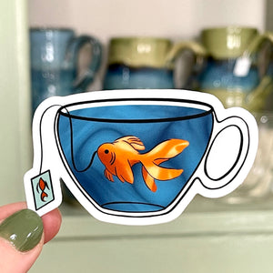 Vinyl Sticker - Fish in a Cup
