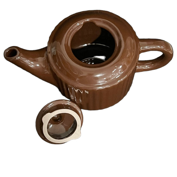Vintage Teapot - Brown Ribbed (Harbor East)